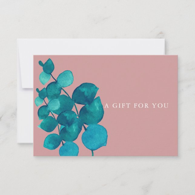 Certificat Cadeau Feuilles d'Eucalyptus Rose Pouss (Devant)
