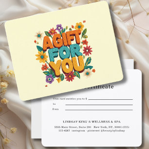 Certificat Cadeau Fleur Retro Jaune
