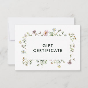 Certificat cadeau fleur sauvage