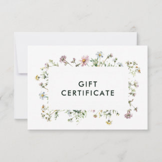 Certificat cadeau fleur sauvage