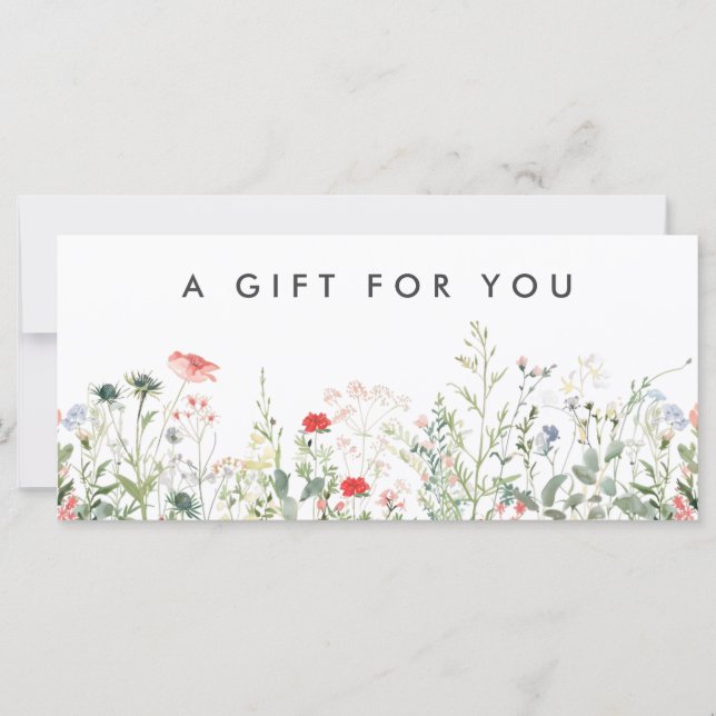 Certificat cadeau fleur sauvage Meadow (Devant)