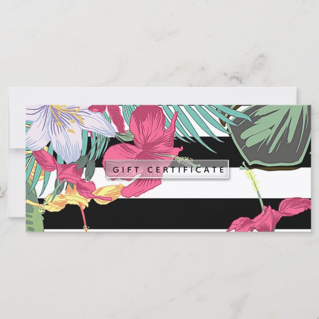 Certificat Cadeau Fleurs Florales Tropicales (Devant)