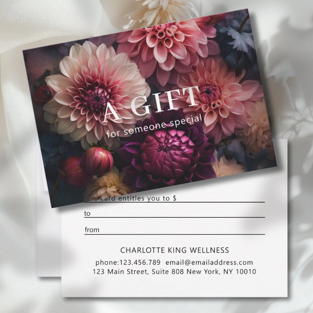 CERTIFICAT CADEAU FLEURS MODERNES POUR ENTREPRISE  (MODERN FLOWER BUSINESS GIFT CERTIFICATE)