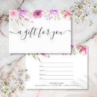 Certificat Cadeau Fleurs Roses Aquarelle