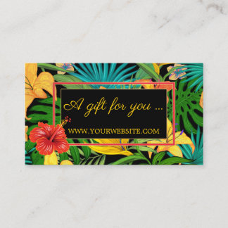 Certificat Cadeau Fleurs Tropicales Colorées Or