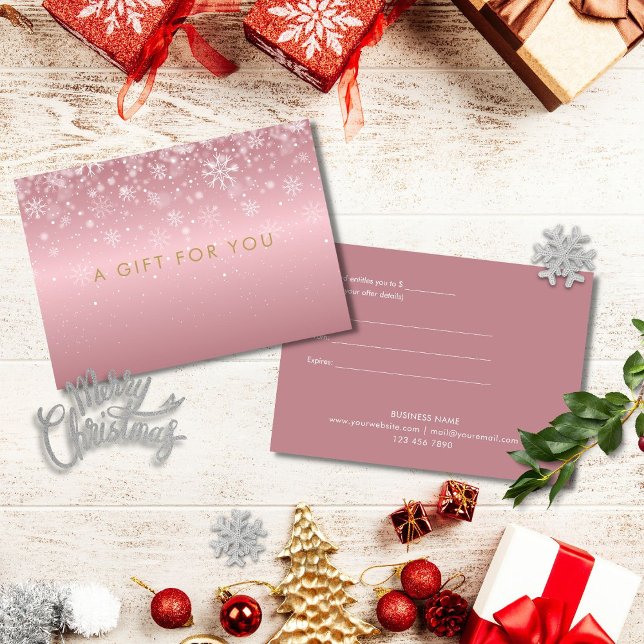 Certificat Cadeau Flocons de Neige Rose Gold Vacan (Créateur téléchargé)