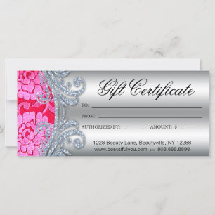 Certificat cadeau Floral dentelle ongle salon de c