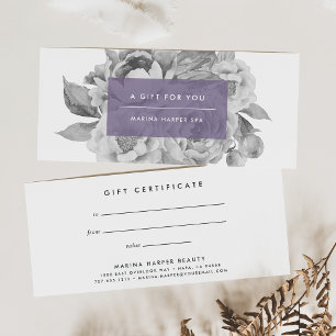 Certificat cadeau Floral vintage   Lilac