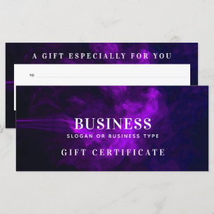 Certificat Cadeau Fumée Violette Sombre et Mystéri