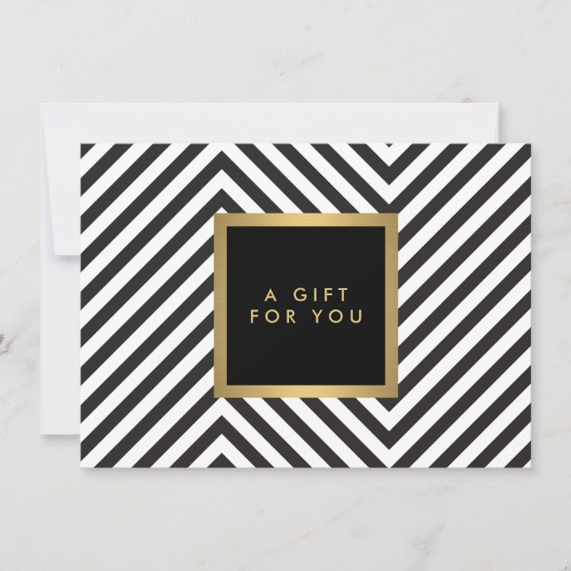 Certificat Cadeau Glam Or avec Motif Noir et Blanc (Devant)