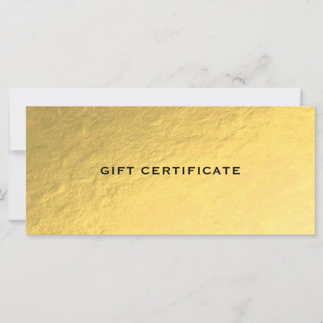 Certificat Cadeau Glam Shiny Gold Golden Ticket (Devant)