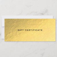 Certificat Cadeau Glam Shiny Gold Golden Ticket