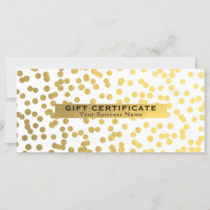 Certificat-cadeau Glamour en feuille de faux or bl