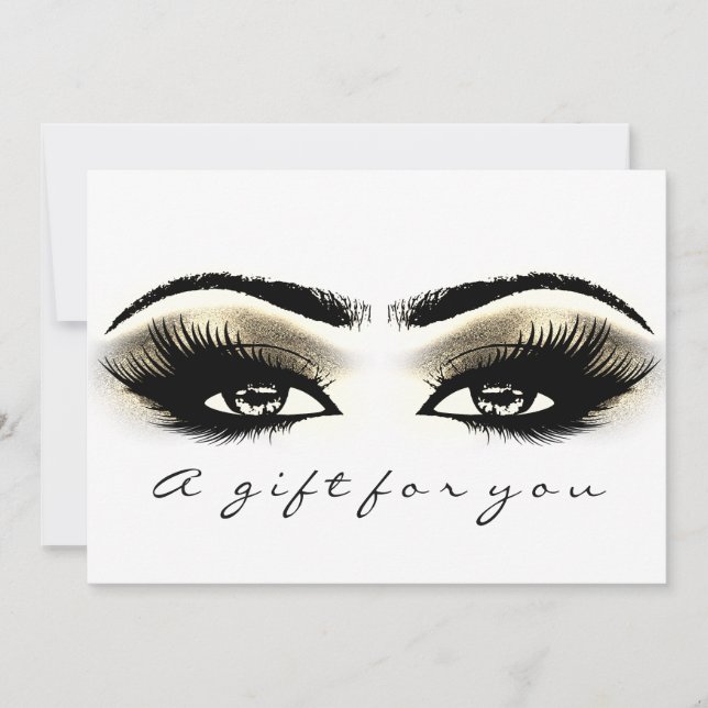 Certificat cadeau Gold White Lash Eyes maquillage (Devant)