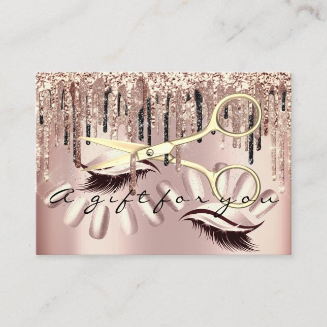 Certificat cadeau Hair Styliste Nails Rose Ciseaux (Devant)