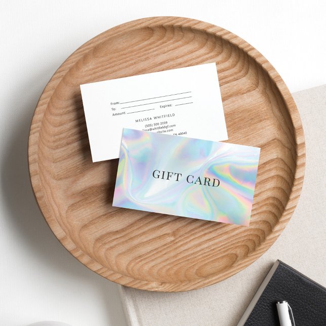Certificat cadeau Holographique Faux (Holographic Front Gift Card Small Business Owner)
