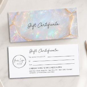 Certificat Cadeau Holographique Logo Opale Luxe
