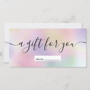 Certificat cadeau holographique moderne en dégradé