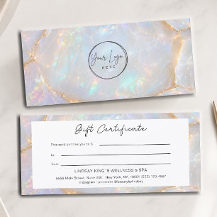 Certificat Cadeau Holographique Opale Luxe Logo