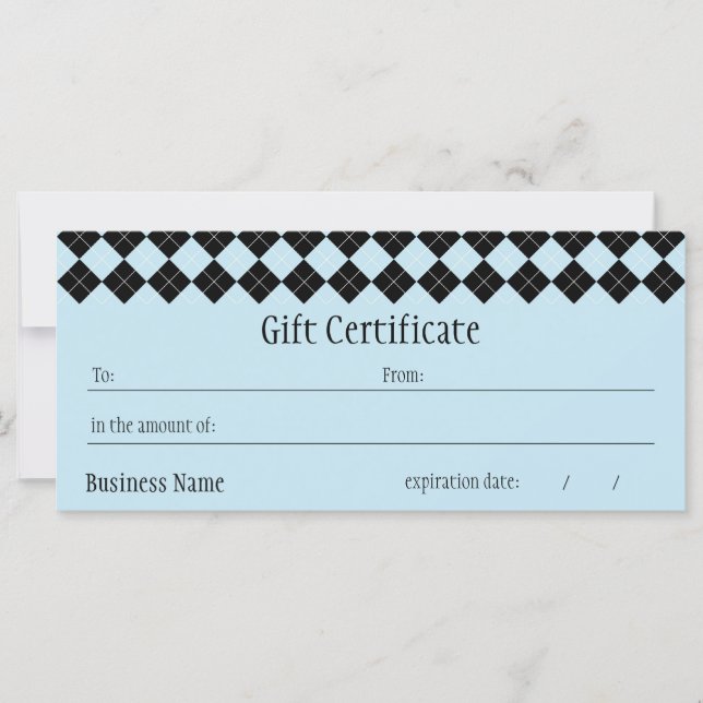 Certificat cadeau Jacquard bleu (Devant)