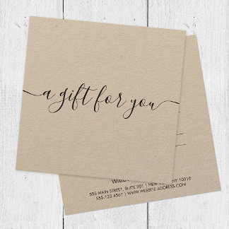 Certificat cadeau Kraft pour script de signature s