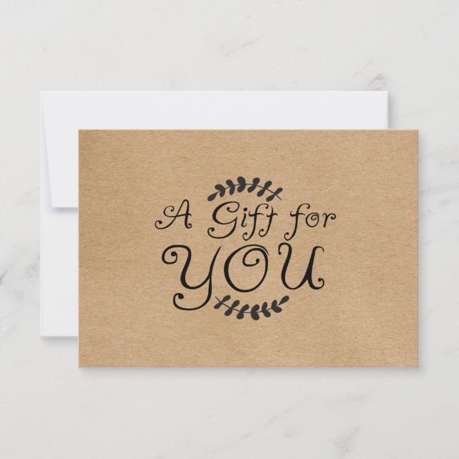 Certificat Cadeau Kraft Rustique (Devant)
