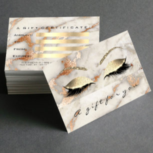 Certificat cadeau Lashes en cuivre marbré Maquilla