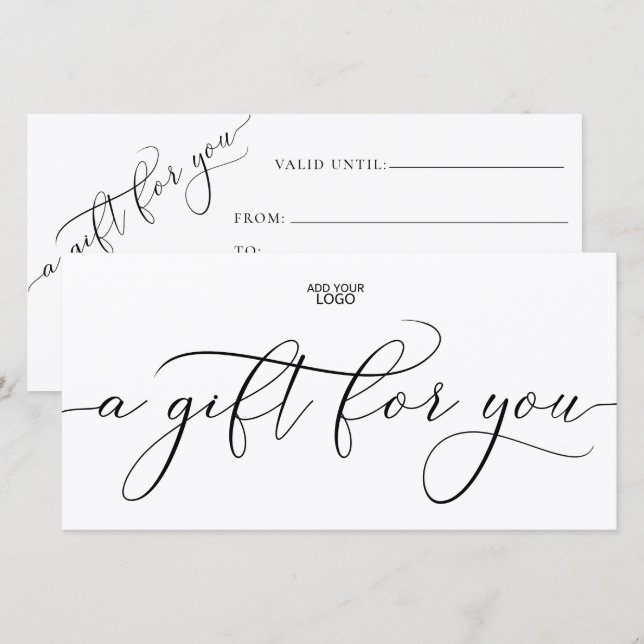 Certificat cadeau logo (Devant / Derrière)