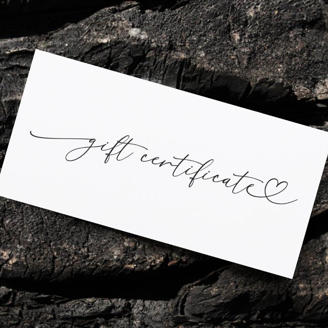 Certificat Cadeau Logo Entreprise Écriture Cœur Si (Créateur téléchargé)