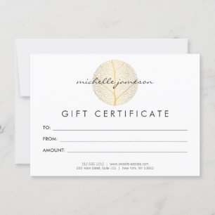 Certificat cadeau logo Gold Leaf