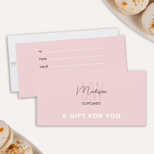 Certificat Cadeau Logo Monogramme Boulangerie