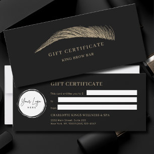 Certificat Cadeau Logo Noir Minimal Sourcil