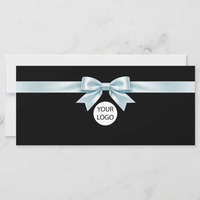 Certificat Cadeau Logo Ruban Noir Élégant (Devant)