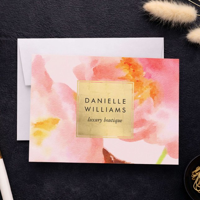 Certificat Cadeau Luxe Fleurs Roses Aquarelle II (Créateur téléchargé)