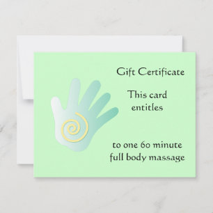Certificat cadeau main de guérison verte