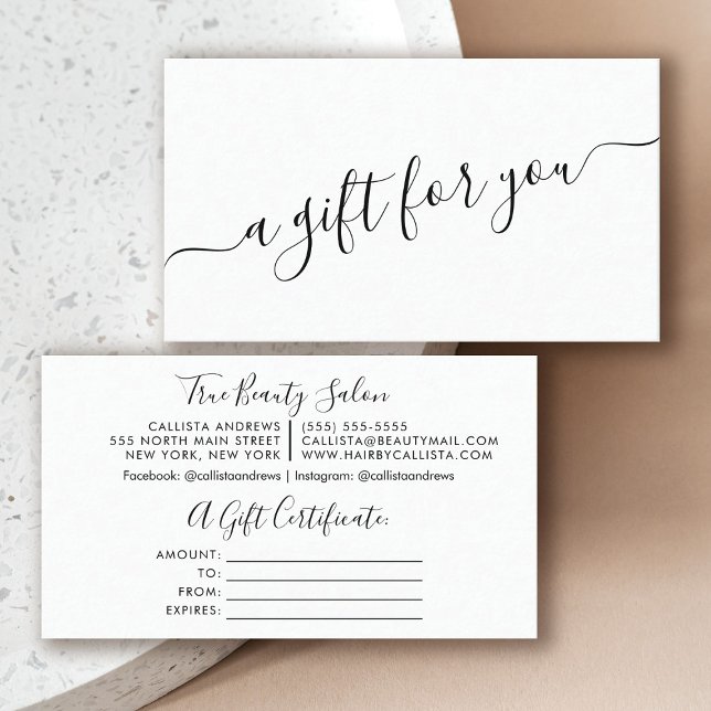 Certificat cadeau minimal en noir blanc (Créateur téléchargé)