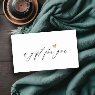 Certificat cadeau minimal simple Gold Heart