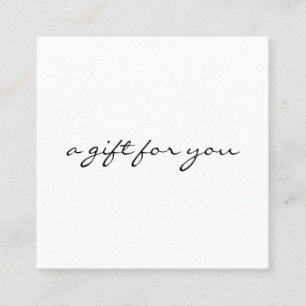 Certificat cadeau minimaliste de calligraphie