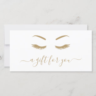 Certificat cadeau minimaliste Elegant Gold Lashes