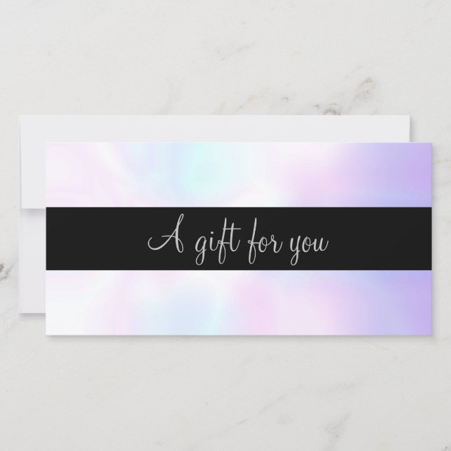 Certificat Cadeau Minimaliste Iridescent Script (Devant)