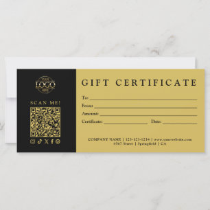 Certificat Cadeau Minimaliste Moderne Personnalisé