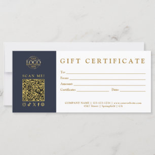 Certificat Cadeau Minimaliste Moderne Personnalisé