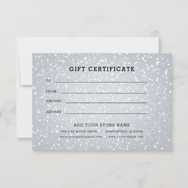 Certificat cadeau minimaliste pour entreprise avec (Devant)