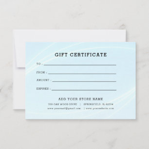 Certificat cadeau minimaliste pour entreprise avec