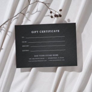 Certificat cadeau minimaliste pour entreprise avec