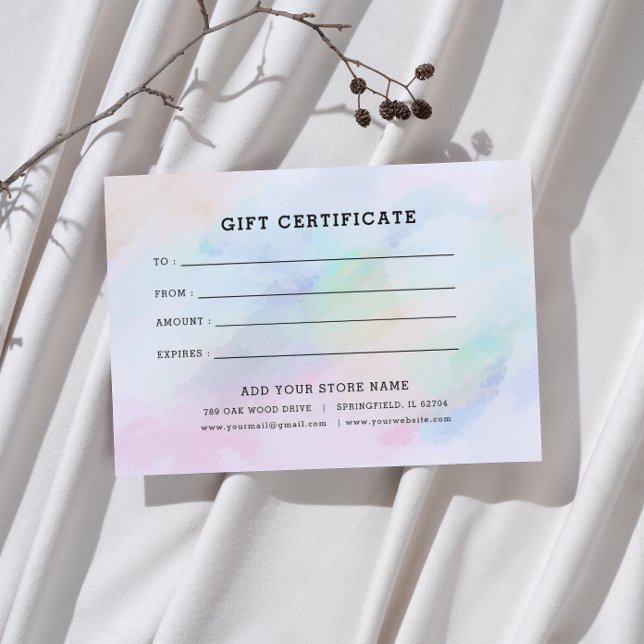 Certificat cadeau minimaliste pour entreprise avec (Créateur téléchargé)
