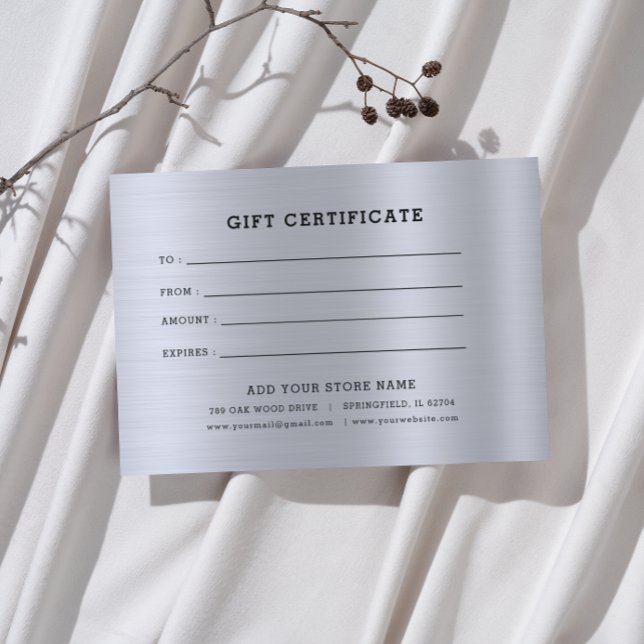Certificat cadeau minimaliste pour entreprise avec (Créateur téléchargé)