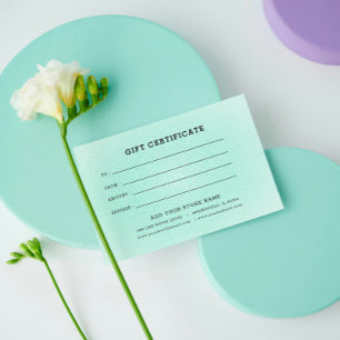 Certificat cadeau minimaliste pour entreprise avec