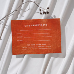 Certificat cadeau minimaliste pour entreprise avec