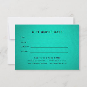 Certificat cadeau minimaliste pour entreprise avec